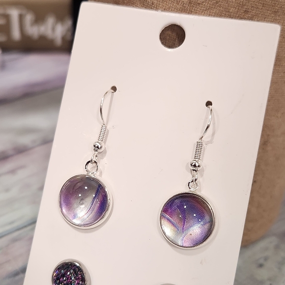 Chic Silver and Purple Earrings Set - Picture 8 of 10